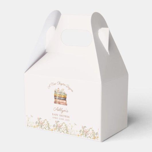 A New Chapter Begins Baby Shower Favor Boxes Bedankdoosjes (Voorkant Zijde)