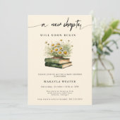 A New Chapter Begins Baby Shower flowers Storybook Kaart (Staand voorkant)