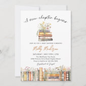 A New Chapter Begins Baby Shower Invitation Kaart (Voorkant)