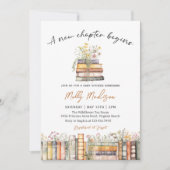 A New Chapter Begins Baby Shower Invitation Kaart (Voorkant)