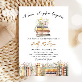 A New Chapter Begins Baby Shower Invitation Kaart