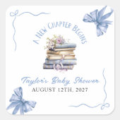 A New Chapter Begins Baby Shower  Vierkante Sticker (Voorkant)