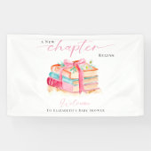 A New Chapter Begins Baby Shower Welcome Books  Spandoek (Horizontaal)