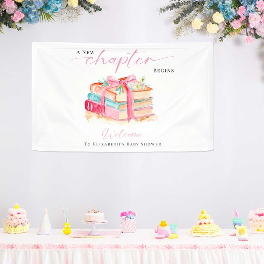 A New Chapter Begins Baby Shower Welcome Books  Spandoek