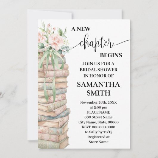 A New Chapter Begins Boho Chic Bridal Shower Kaart (Voorkant)