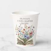 A New Chapter Begins Book Baby Shower Papieren Bekers (Voorkant)