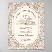 A New Chapter Begins Book Baby Shower Welcome Poster (Voorkant)