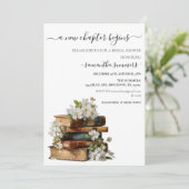 A new Chapter Begins Book Bridal shower Kaart (Staand voorkant)