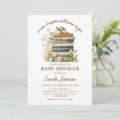 A New Chapter Begins Books Baby Shower Invitation Kaart (Staand voorkant)