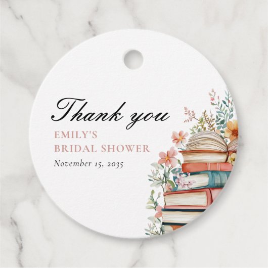 A New Chapter Begins Books Bridal Shower Bedankjes Labels (Voorkant)