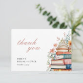 A New Chapter Begins Books Bridal Shower Bedankkaart (Staand voorkant)