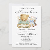 A New Chapter Begins Boy Bear Books Baby Shower Kaart (Voorkant)