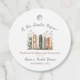 A New Chapter Begins! Bridal Shower Favor Bedankjes Labels
