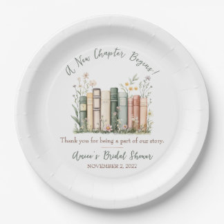 A New Chapter Begins! Bridal Shower Favor Papieren Bordje