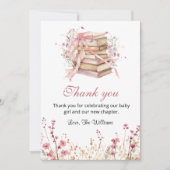 A New Chapter Begins Coquette Books Baby Shower Bedankkaart (Voorkant)