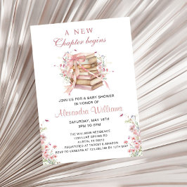 A New Chapter Begins Coquette Books Baby Shower Kaart