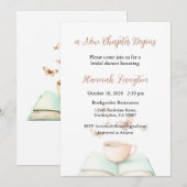 A New Chapter Begins Invitation, Bridal Shower Kaart (Voorkant / Achterkant)