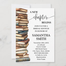 A New Chapter Begins Minimalist Bridal Shower Kaart