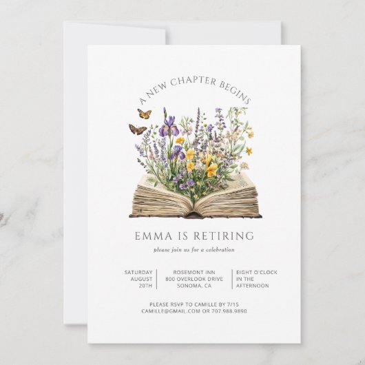 A New Chapter Begins Retirement Party Kaart (Voorkant)