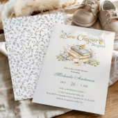 A New Chapter Begins Rustic Book Theme Baby Shower Kaart