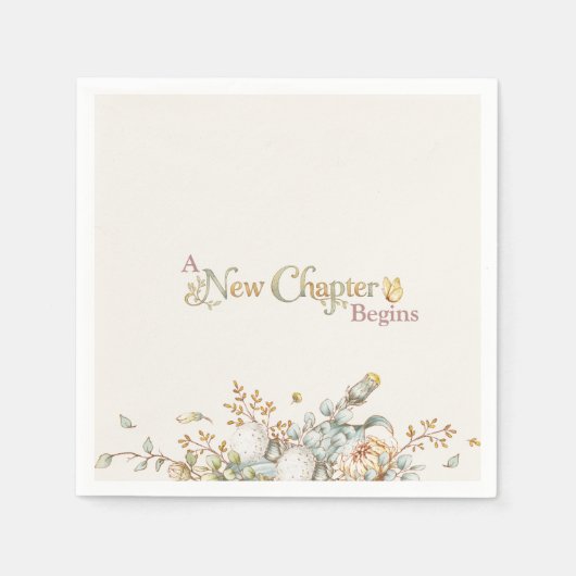 A New Chapter Begins Rustic Botanicals Baby Shower Servet (Voorkant)