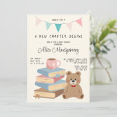 A New Chapter Begins Storybook Boho Baby Shower  Kaart (Staand voorkant)