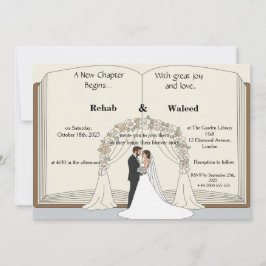 A New Chapter Begins Storybook Wedding IInvitation Kaart