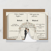 A New Chapter Begins Storybook Wedding IInvitation Kaart (Voorkant / Achterkant)