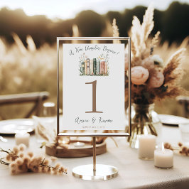 A New Chapter Begins! Wedding Table Number Signs