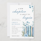 A New Chapter Blue Baby Shower Kaart (Voorkant)