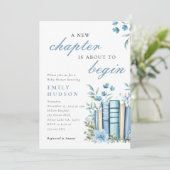 A New Chapter Blue Baby Shower Kaart (Staand voorkant)