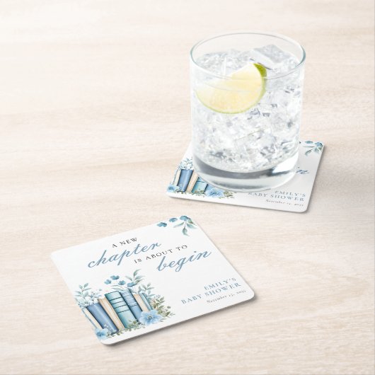 A New Chapter Blue Baby Shower Kartonnen Onderzetters (Insitu)