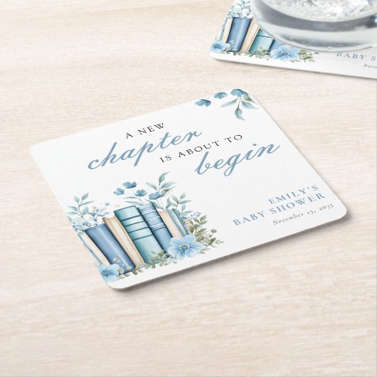 A New Chapter Blue Baby Shower Kartonnen Onderzetters (Schuin)