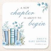 A New Chapter Blue Baby Shower Kartonnen Onderzetters (Voorkant)