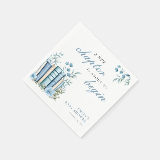 A New Chapter Blue Baby Shower Servet (Hoek)