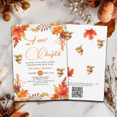 A new Chapter Boho Floral QR Code Bridal Shower  Kaart