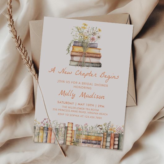 A New Chapter Bridal Shower Invitation Kaart