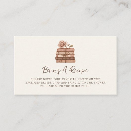 A New Chapter Bridal Shower Recipe Informatiekaartje (Voorkant)