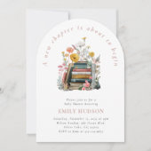 A New Chapter Floral Baby Shower Invitation Kaart (Voorkant)