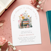 A New Chapter Floral Baby Shower Invitation Kaart