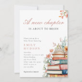 A New Chapter Floral Baby Shower Kaart (Voorkant)