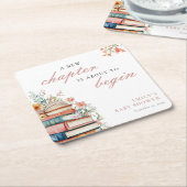 A New Chapter Floral Baby Shower Kartonnen Onderzetters (Schuin)