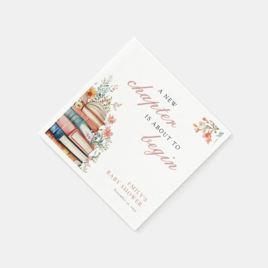 A New Chapter Floral Baby Shower Servet (Hoek)