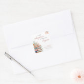 A New Chapter Floral Baby Shower Vierkante Sticker (Envelop)