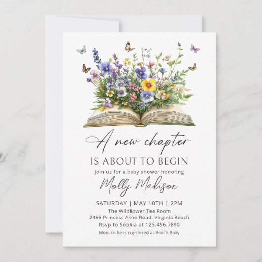 A new Chapter Is About To Begin Baby Shower Kaart (Voorkant)