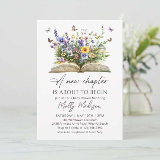 A new Chapter Is About To Begin Baby Shower Kaart (Staand voorkant)