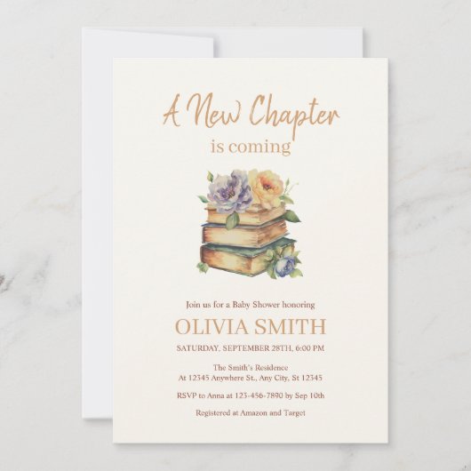 A New Chapter is Coming, Books With Flowers Kaart (Voorkant)