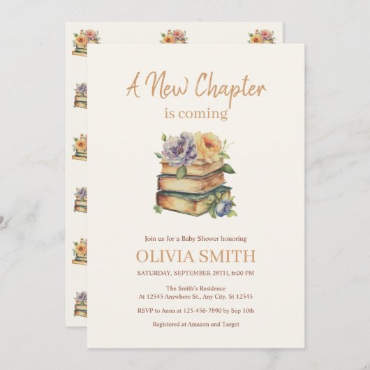 A New Chapter is Coming, Books With Flowers Kaart (Voorkant / Achterkant)