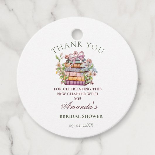 A New Chapter Story Book Bruiloft Dank Je Bedankjes Labels (Voorkant)