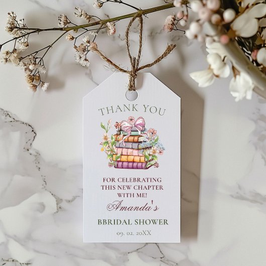 A New Chapter Verhaal Boek Bruidsfeest Bedankt Cadeaulabel